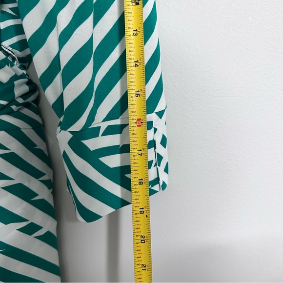 Laundry By Shelli Segal Green and White Geometric Dress XL 14-16 - Picture 3 of 9